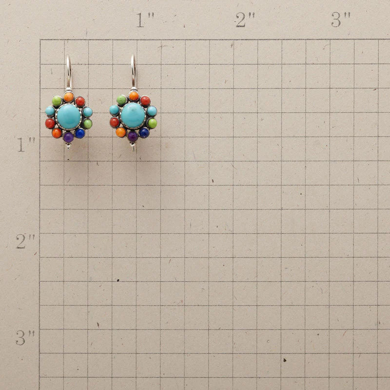 Orecchini Tondi in Turchese Multicolore