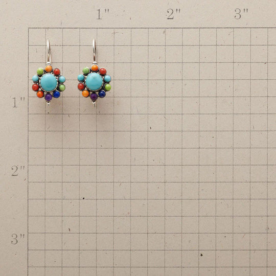 Orecchini Tondi in Turchese Multicolore