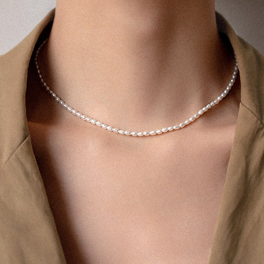 Collana girocollo in perle d'acqua dolce Rayo