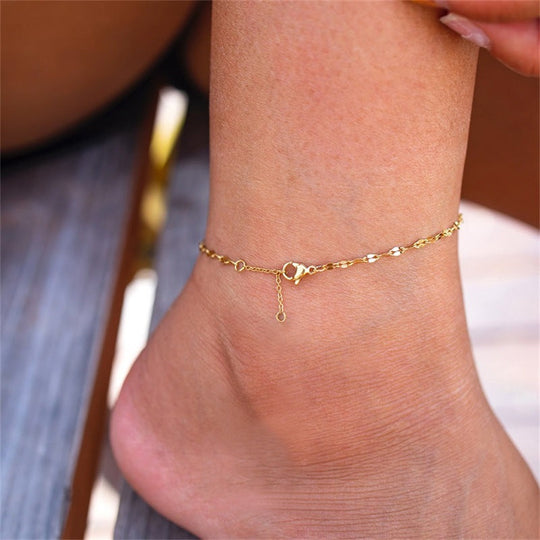 Cavigliera con catena in oro Charlotte