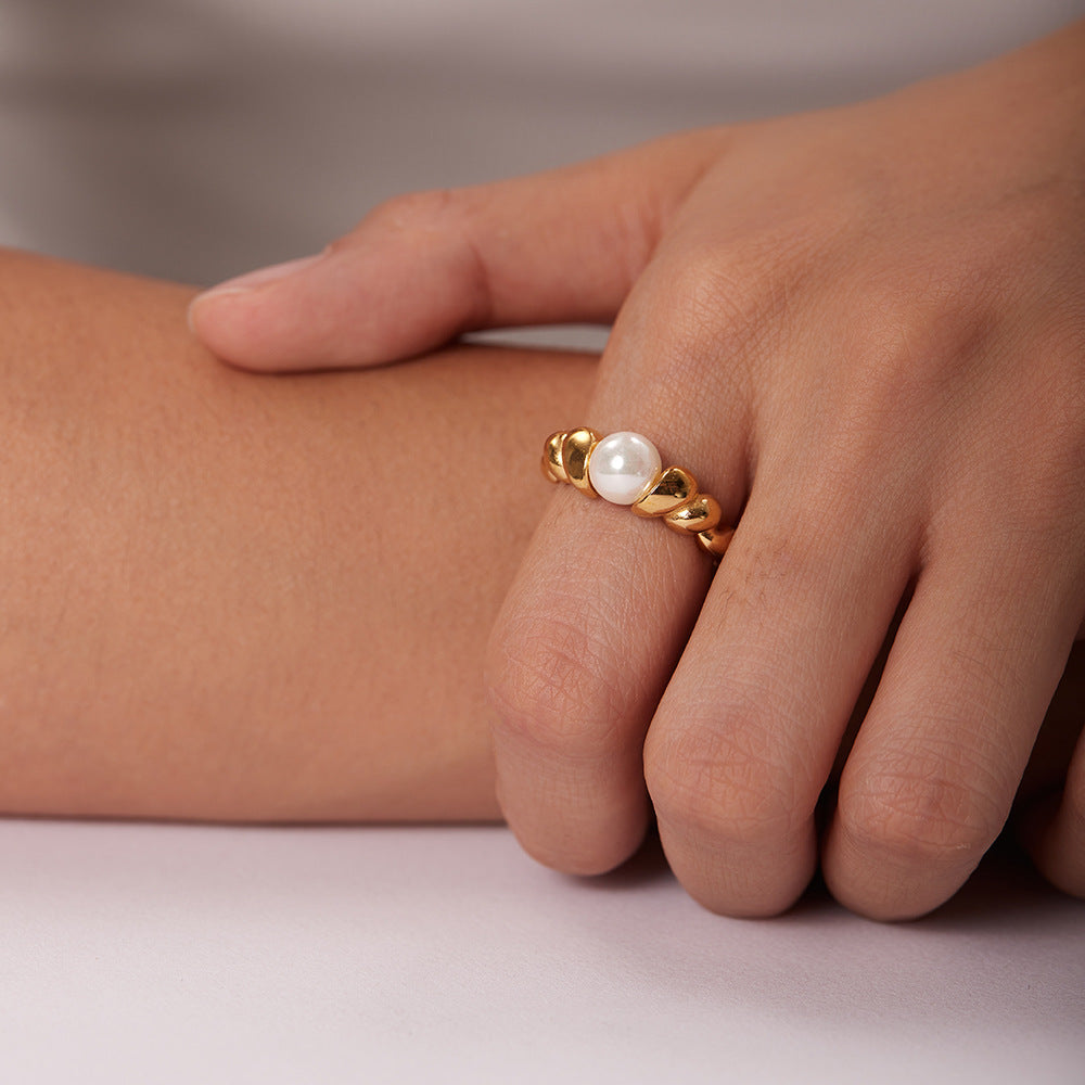 Anello con perla d'acqua dolce Scarlett