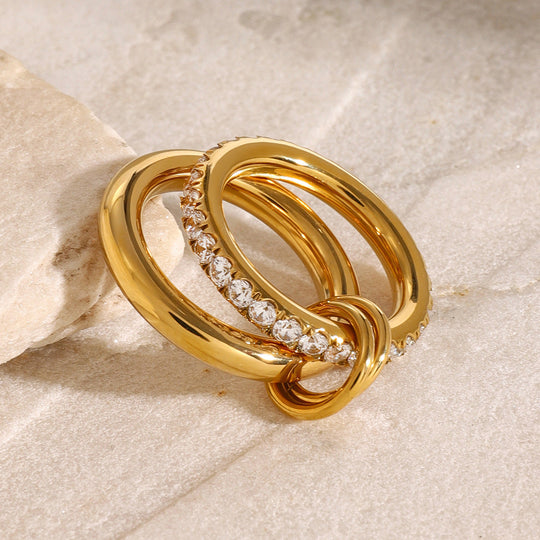 Anello con diamanti impilati Alison