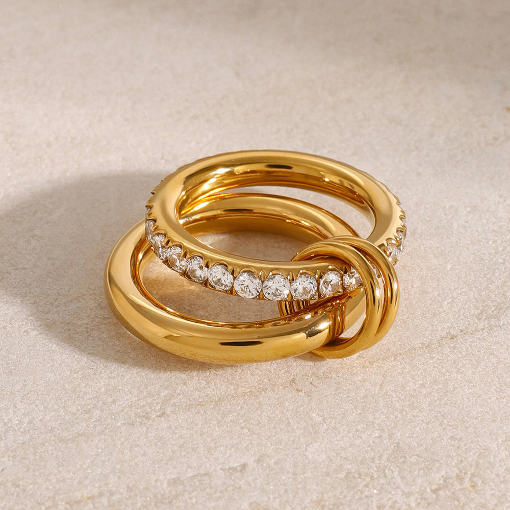 Anello con diamanti impilati Alison
