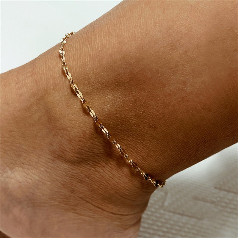 Cavigliera con catena in oro Charlotte
