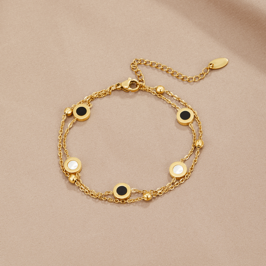 Bracciale in onice e pietra bianca