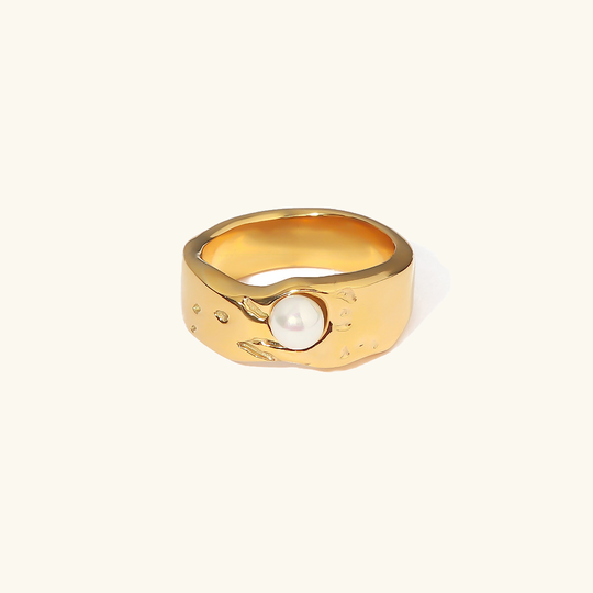Anello con perla d'acqua dolce Cerulia