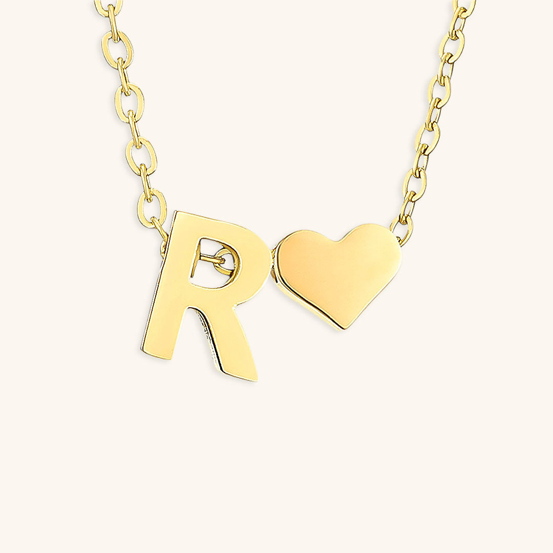 Collana con lettera iniziale Ria in oro