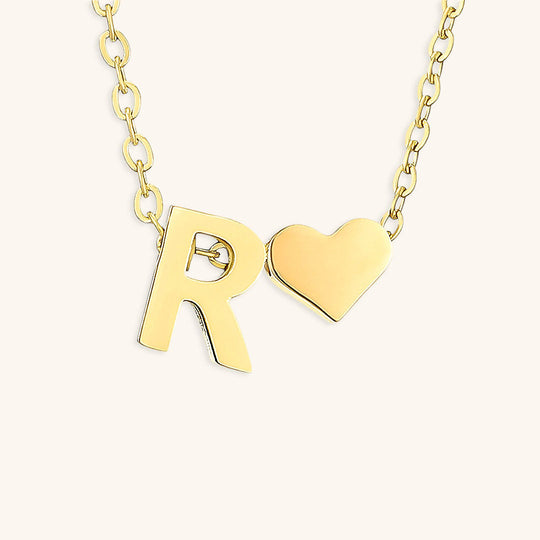 Collana con lettera iniziale Ria in oro