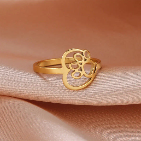 Anello Cuore & Zampa per Amanti