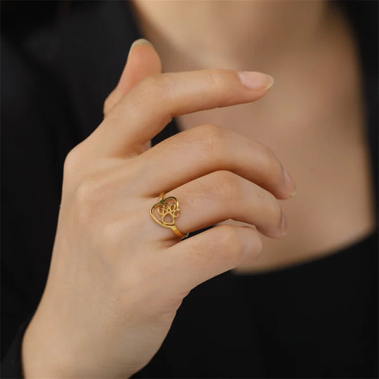 Anello Cuore & Zampa per Amanti