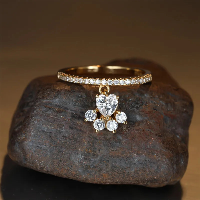 Anello Zampa & Cuore Bicolore
