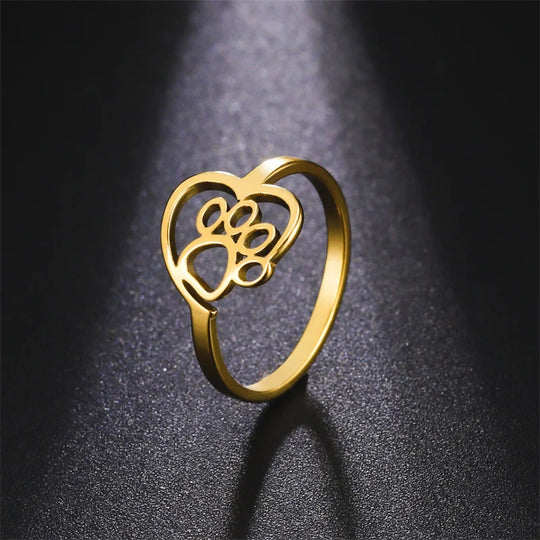 Anello Cuore & Zampa per Amanti