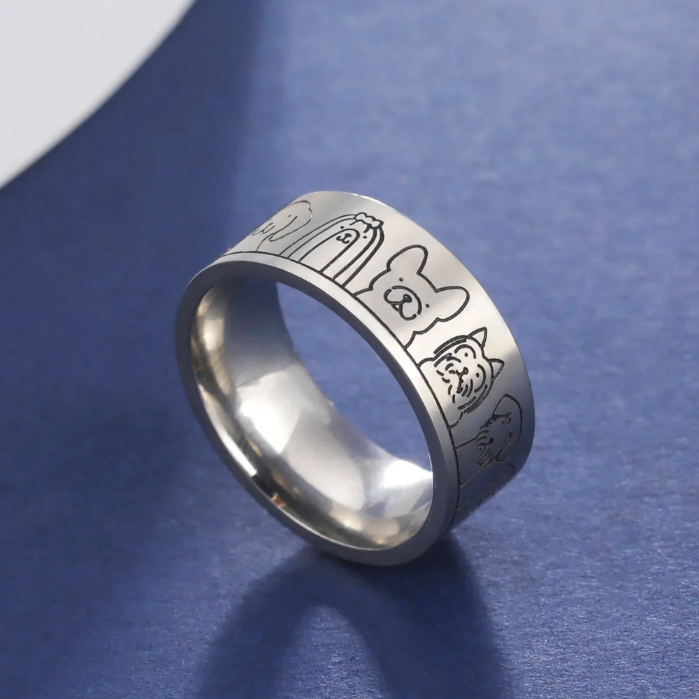 Anello Cane Inciso