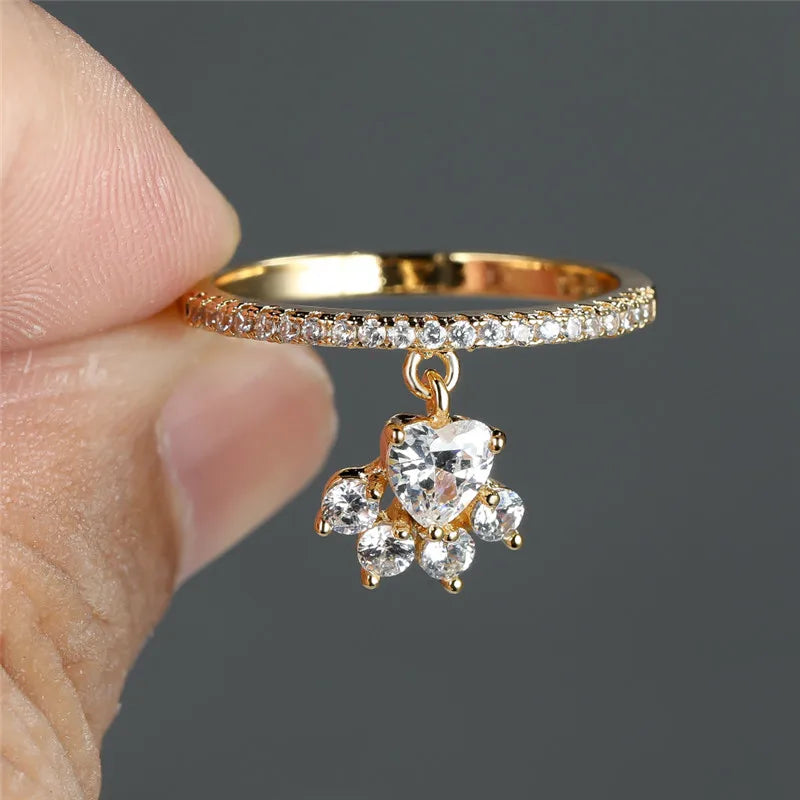 Anello Zampa & Cuore Bicolore