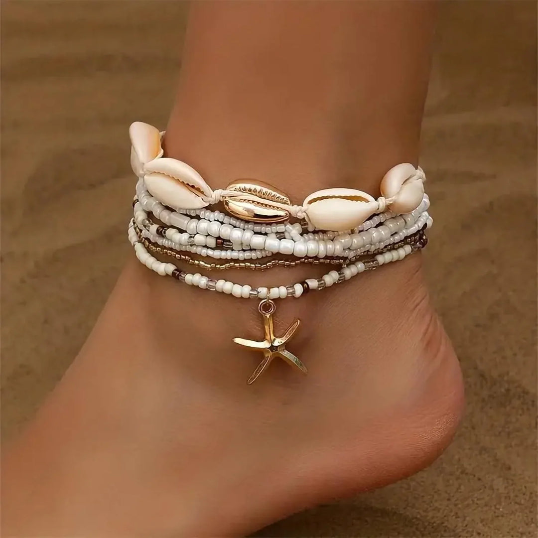 Set di cavigliere da spiaggia in stile boho per donna