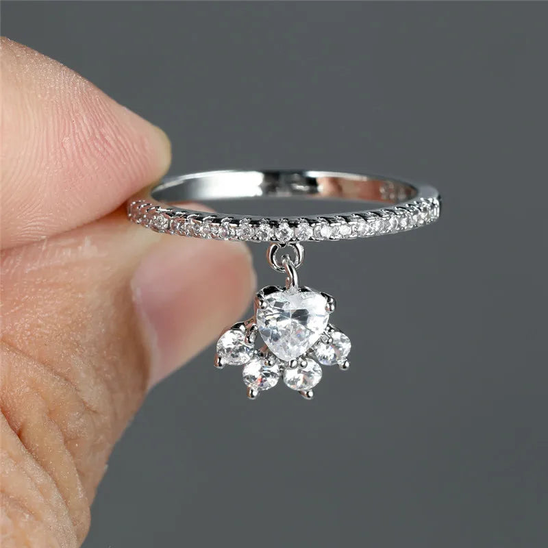 Anello Zampa & Cuore Bicolore