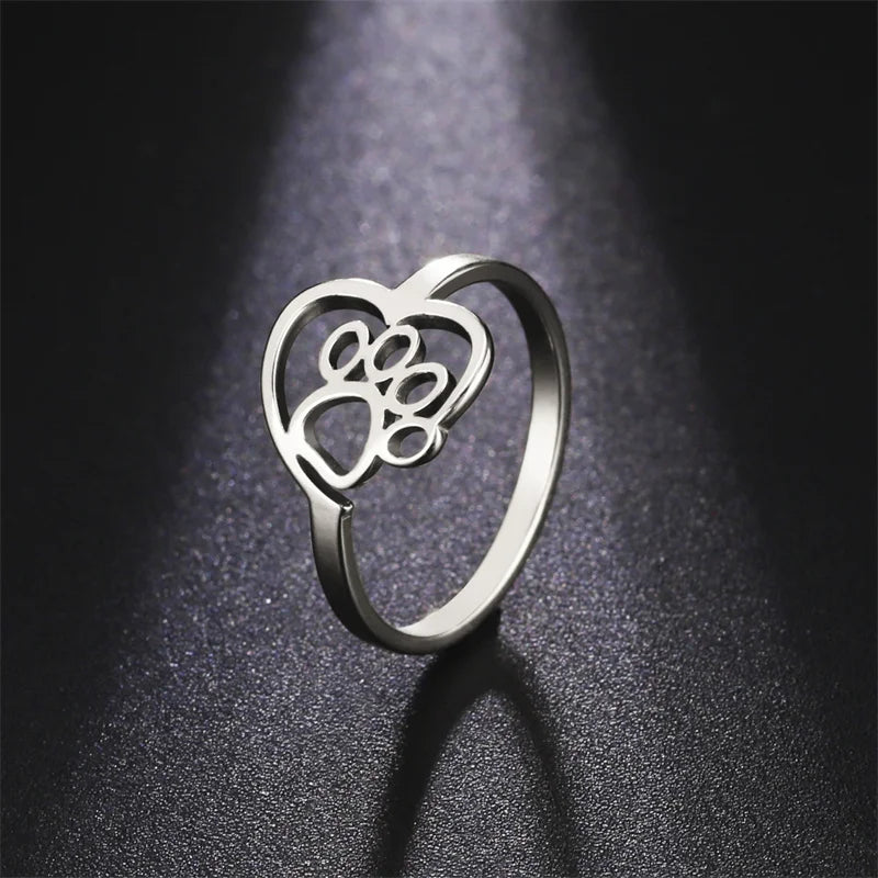 Anello Cuore & Zampa per Amanti