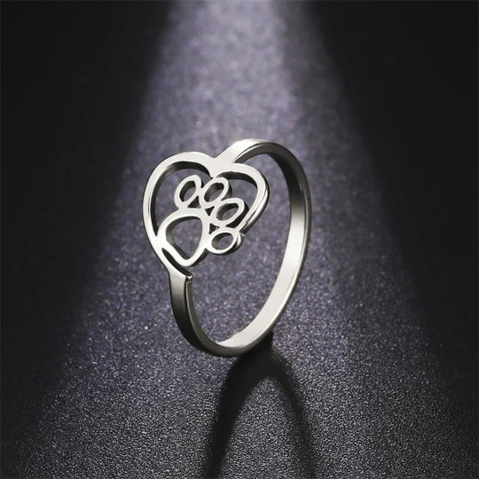 Anello Cuore & Zampa per Amanti