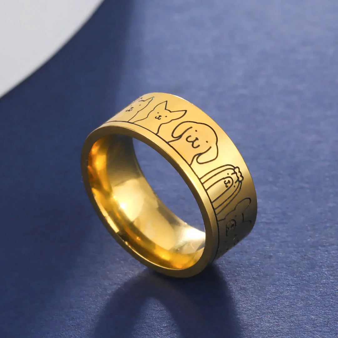 Anello Cane Inciso