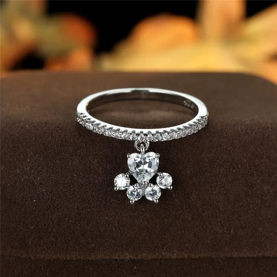 Anello Zampa & Cuore Bicolore
