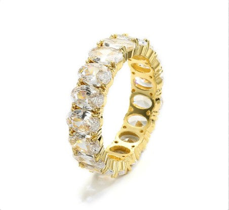 Anello in oro simulato con diamanti Antoinette