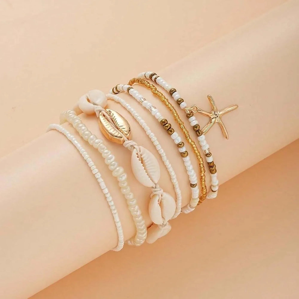 Set di cavigliere da spiaggia in stile boho per donna