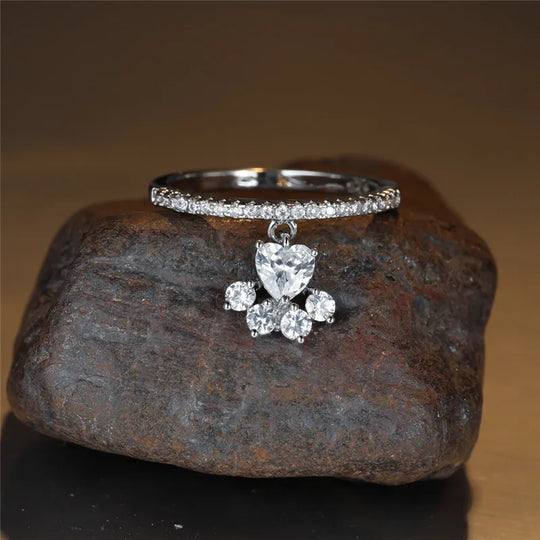 Anello Zampa & Cuore Bicolore