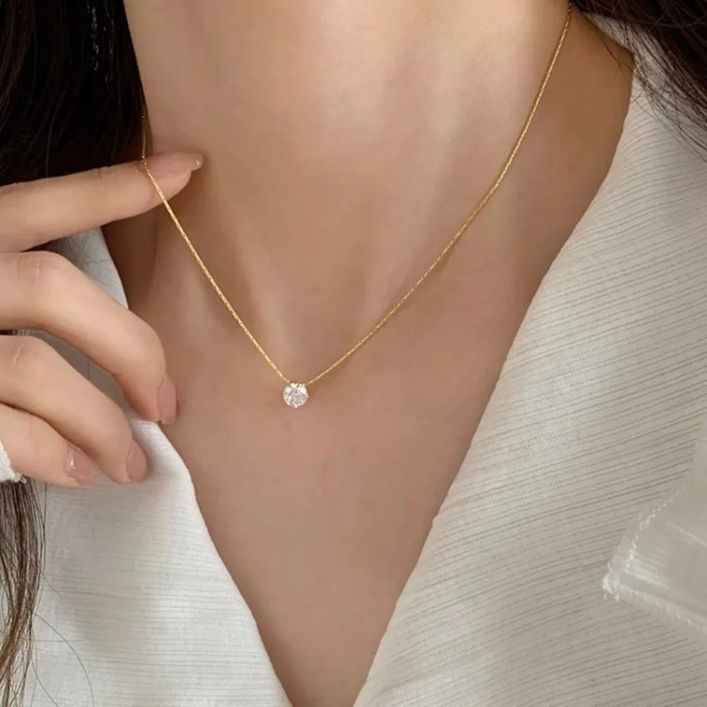 Collana di pietre moissanite Cléa
