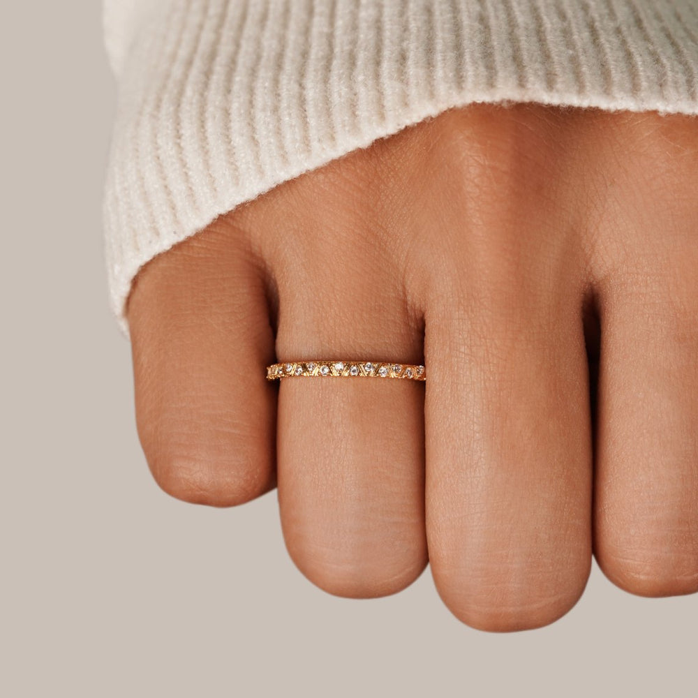 Anello Arquette in oro e cristallo