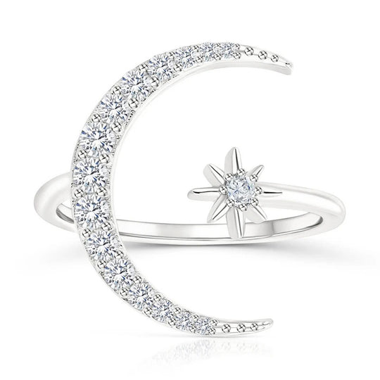 Anello Luna e Stella in Argento