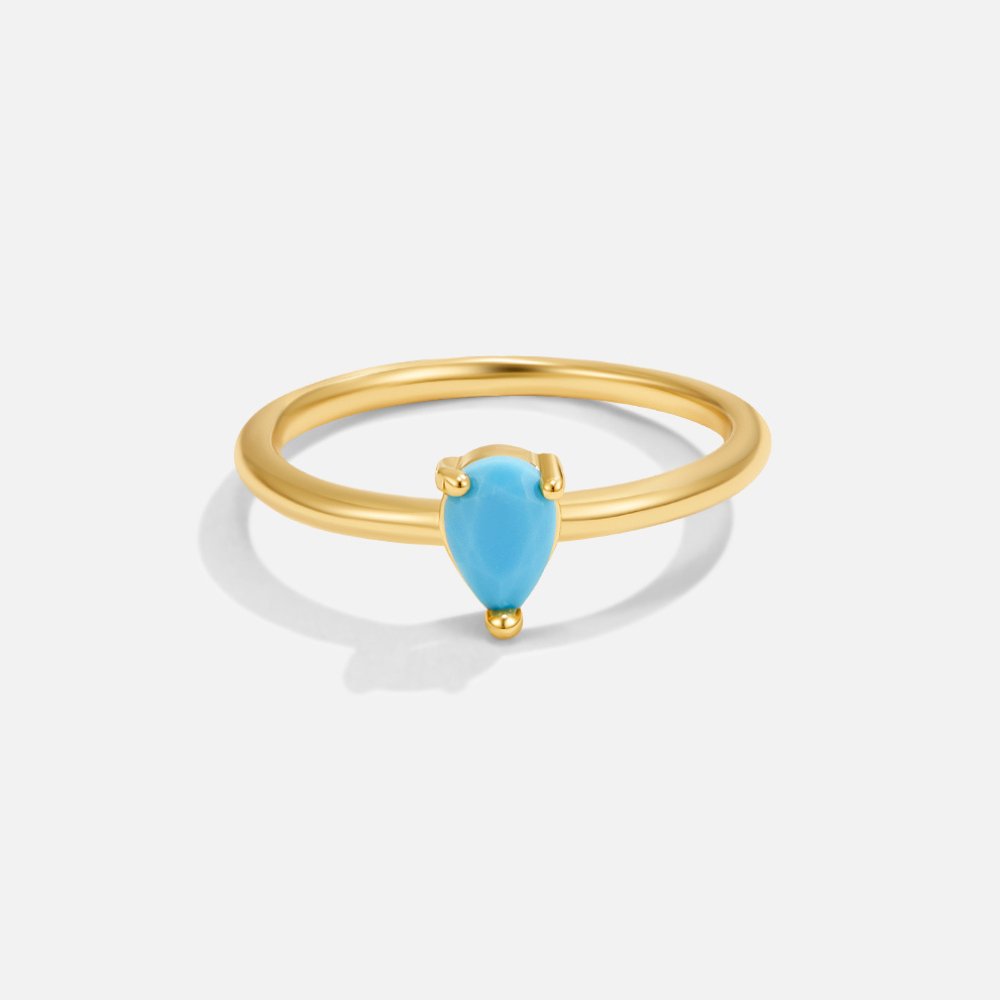 Anello a goccia con pietra portafortuna