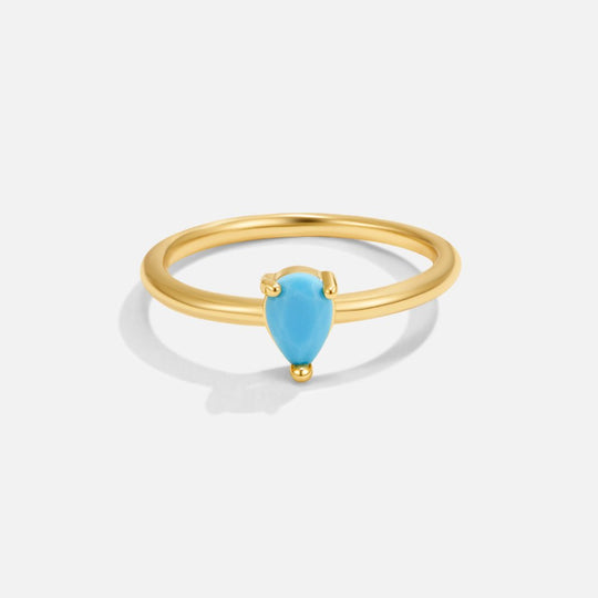 Anello a goccia con pietra portafortuna