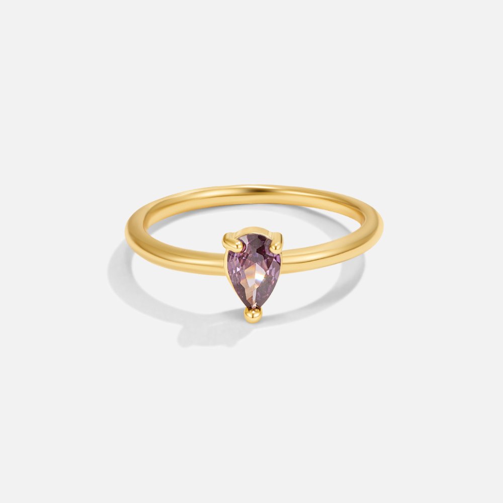 Anello a goccia con pietra portafortuna