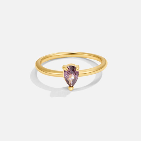 Anello a goccia con pietra portafortuna