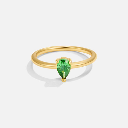 Anello a goccia con pietra portafortuna