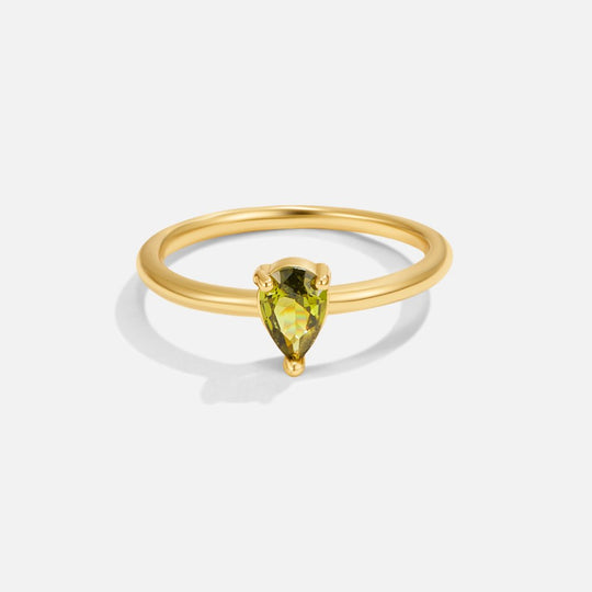 Anello a goccia con pietra portafortuna