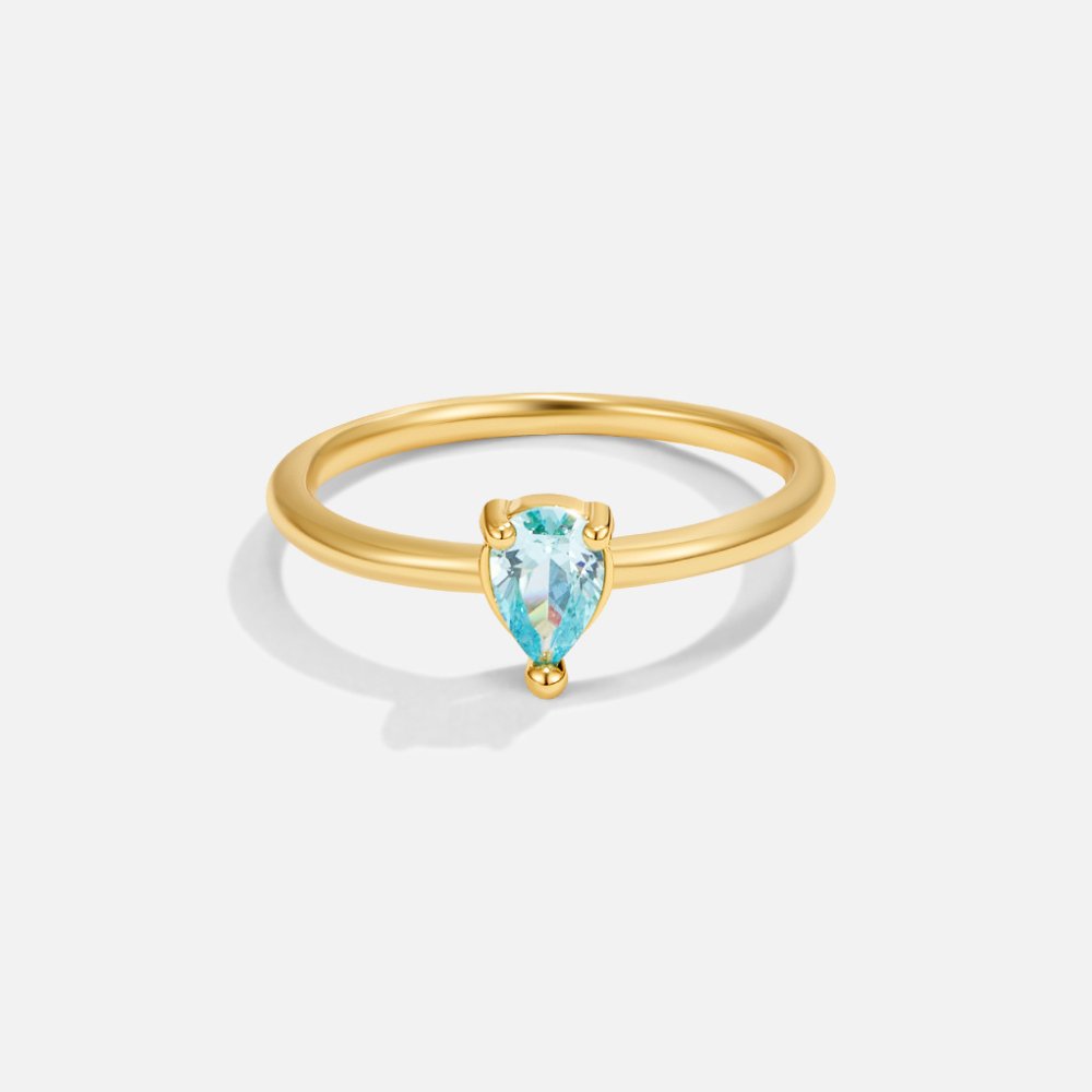 Anello a goccia con pietra portafortuna