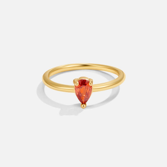 Anello a goccia con pietra portafortuna