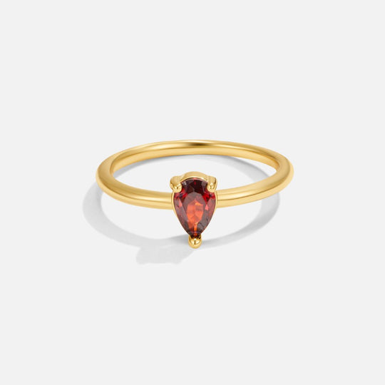 Anello a goccia con pietra portafortuna