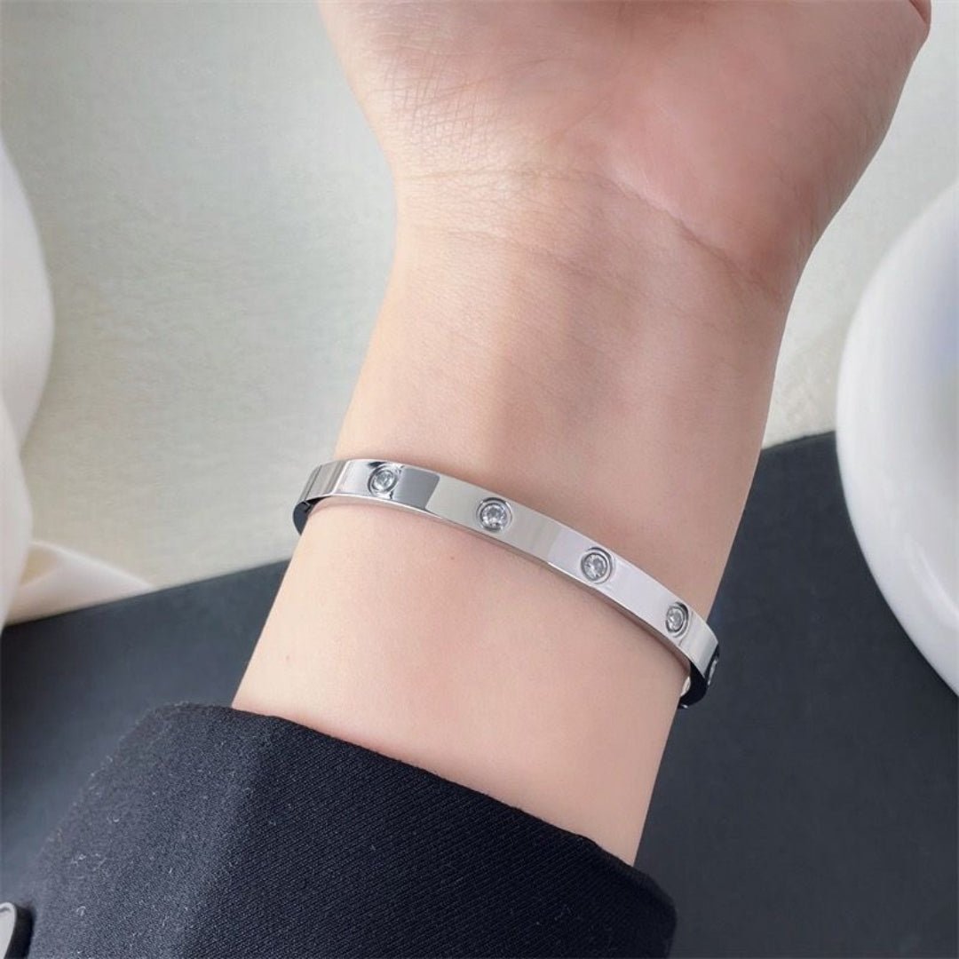 Bracciale Forever Link in argento con cristalli di ghiaccio
