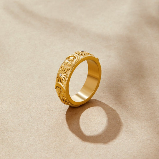 Anello in oro celeste