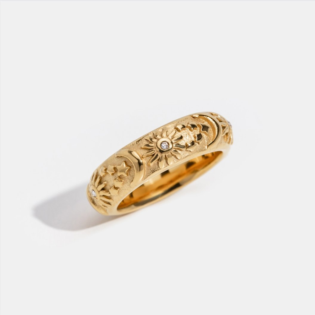 Anello in oro celeste