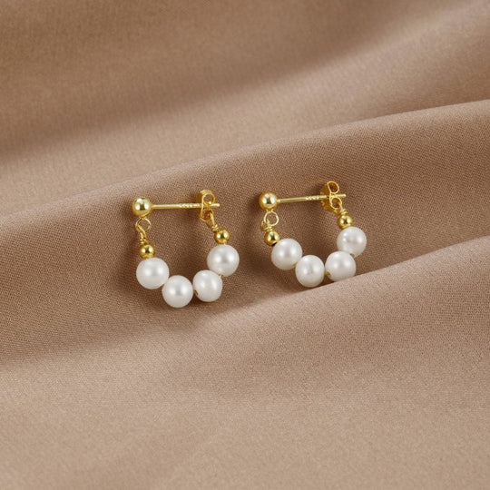 Orecchini a cerchio con perle Celine
