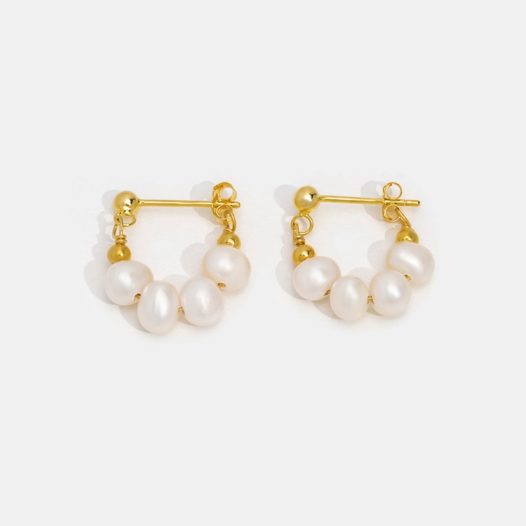 Orecchini a cerchio con perle Celine