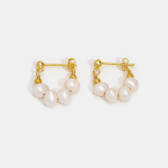 Orecchini a cerchio con perle Celine