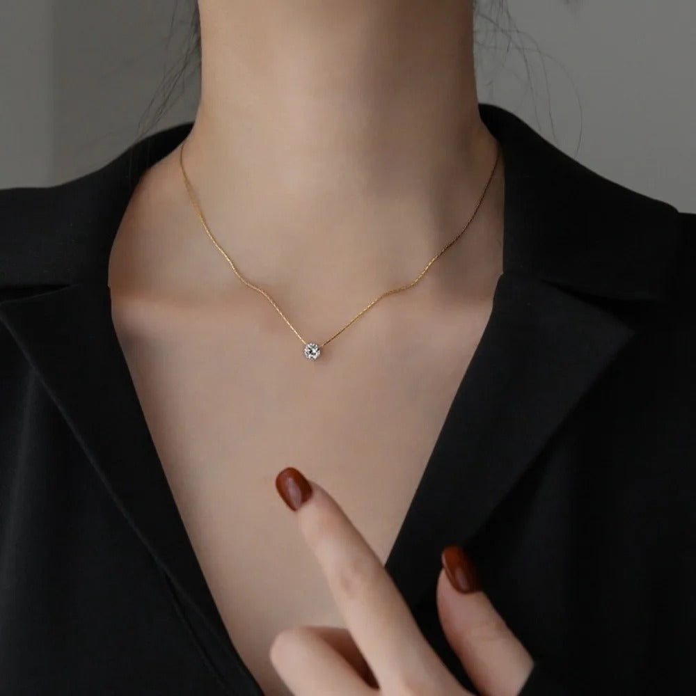 Collana di pietre moissanite Cléa