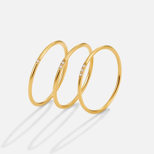 Set di anelli Eula in oro e cristallo