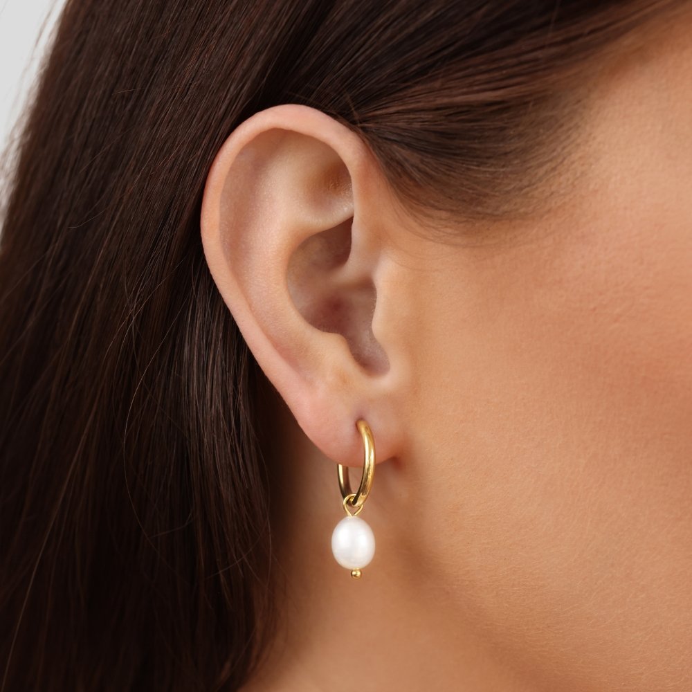 Orecchini a cerchio Bella con perle d'acqua dolce
