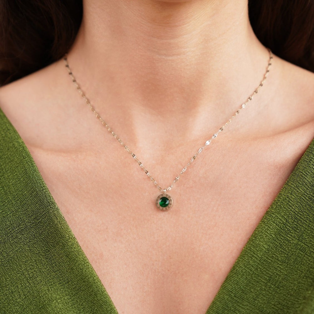 Collana Atena in cristallo verde