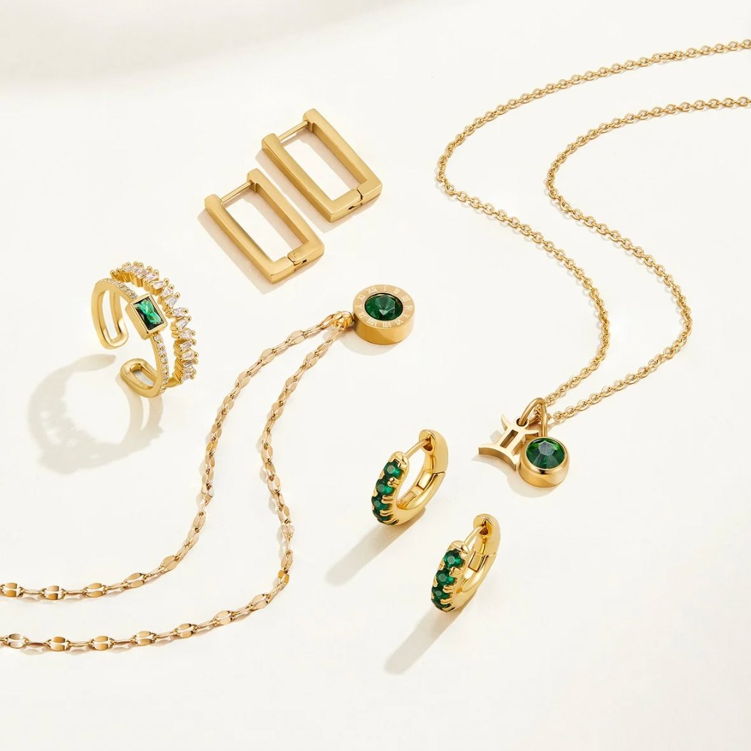 Collana Atena in cristallo verde